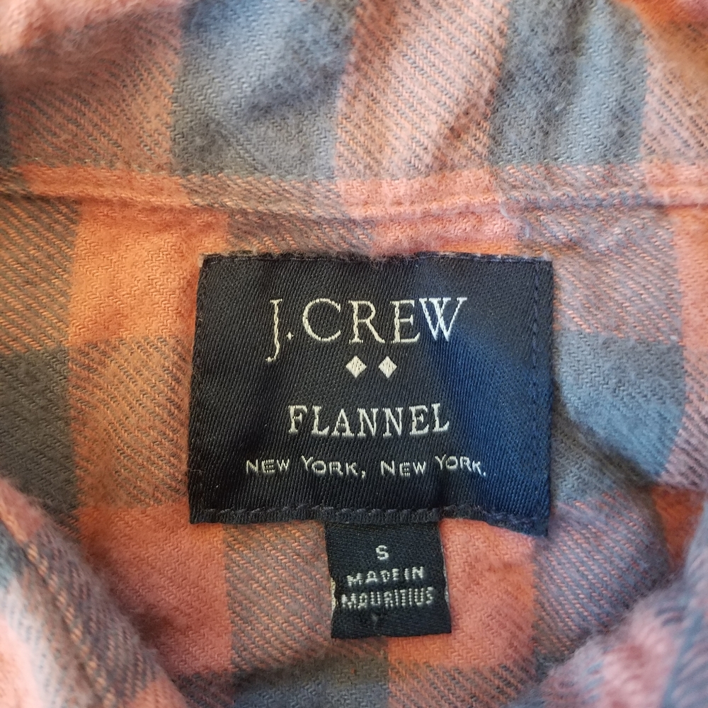J. Crew orange and grey flannel shirt - Picture 2 of 3